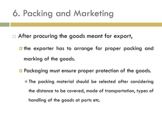 Normal Export Packing Stages of export order | PPSX