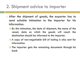 Stages of export order | PPSX