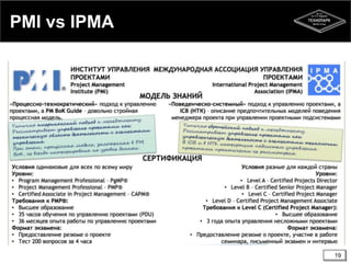 PMI vs IPMA
19
 