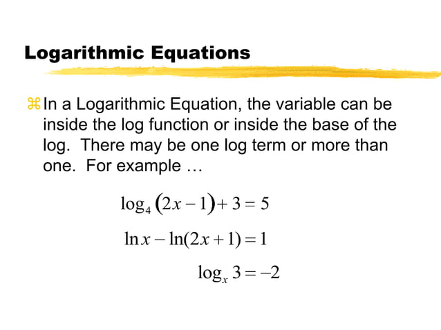 7.6 solving logarithmic equations | PPTX | Physics | Science