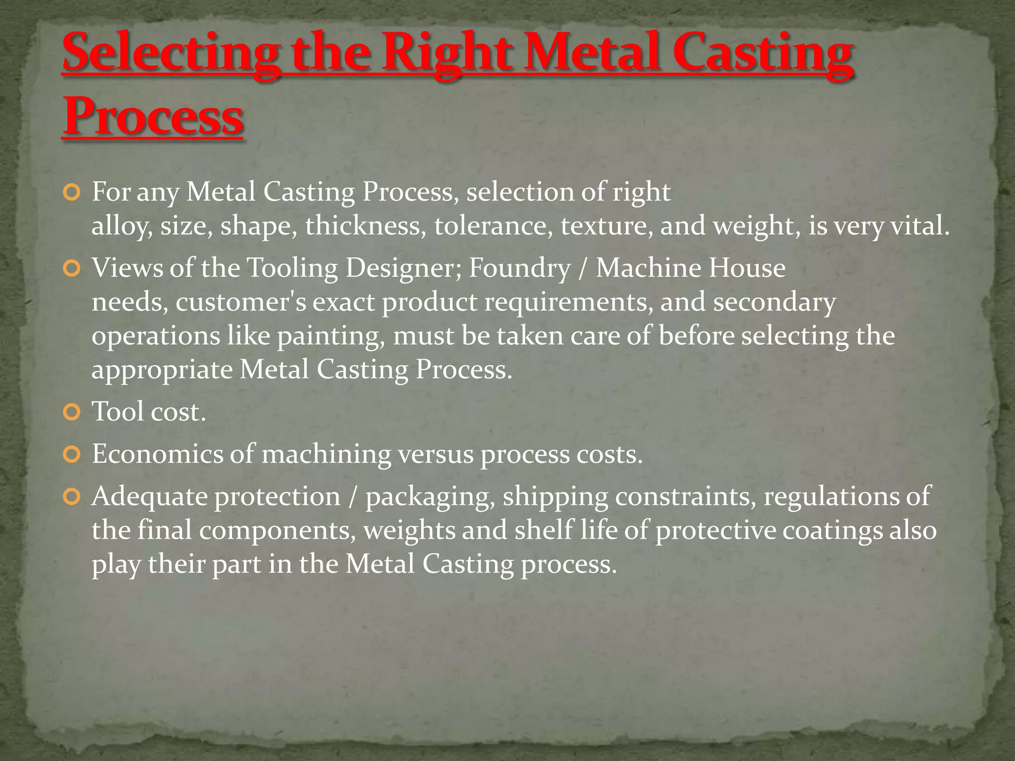 casting ppt | PPTX