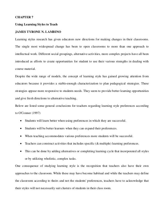 Enough With Learning Styles Already >> 7 Using Learning Styles To Teach James Tyrone N Lambino Enough With Learning Styles Already >> 7 Using Learning Styles To Teach James Tyrone N Lambino