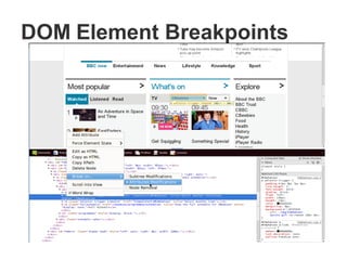 DOM Element Breakpoints
 