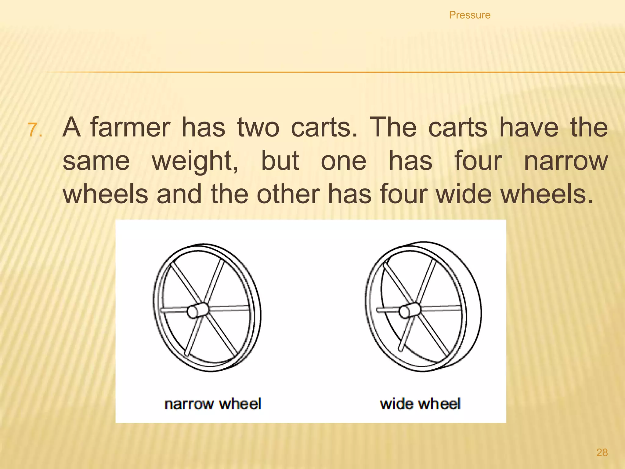 Pressure
28
6. A pin is squeezed between finger and thumb.
 