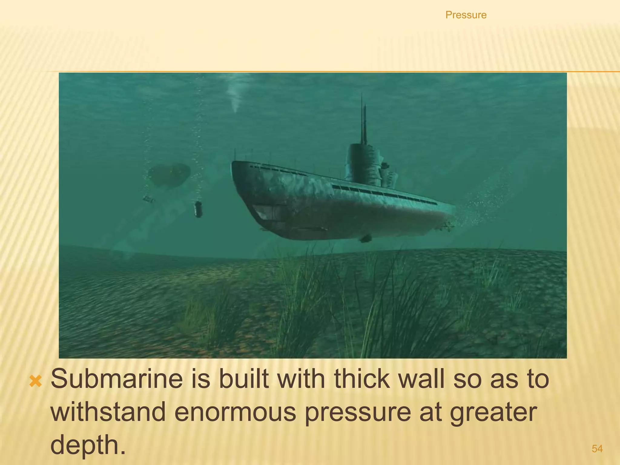 Pressure
54
1. The diagram shows a simple mercury barometer.
2. Which height is a measure of the atmospheric
pressure?
C
 