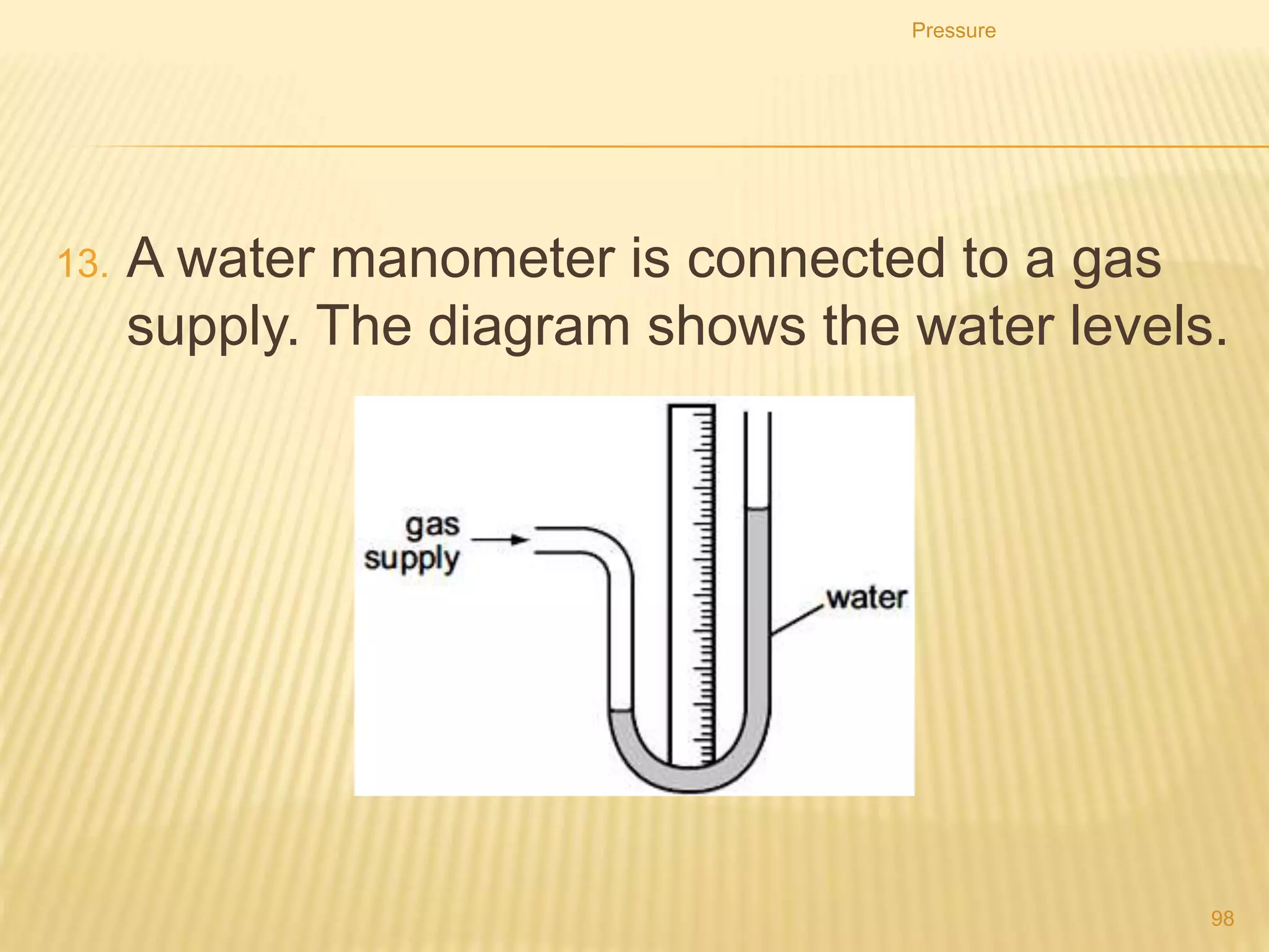CASE 1
Pressure
98
Pgas = PO + h
 