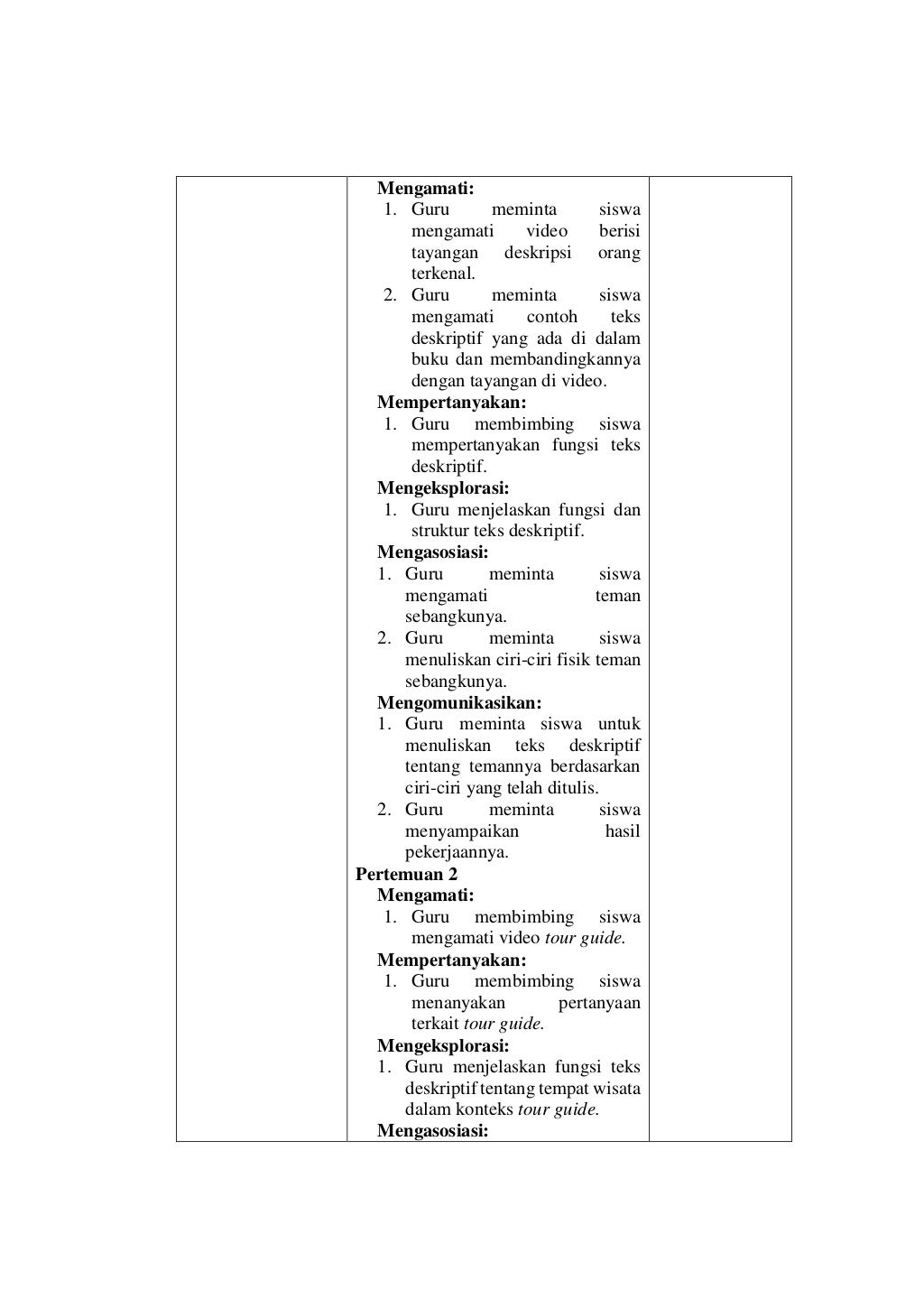 RPP BAHASA INGGRIS TEKS DESKRIPTIF KELAS X KURIKULUM 2013