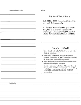 Questions/Main ideas: 
____________________________________ 
_________________________________________________ 
_________________________________________________ 
_________________________________________________ 
_________________________________________________ 
_________________________________________________ 
_________________________________________________ 
_________________________________________________ 
_________________________________________________ 
_________________________________________________ 
_________________________________________________ 
_________________________________________________ 
_________________________________________________ 
_________________________________________________ 
_________________________________________________ 
_________________________________________________ 
_________________________________________________ 
_________________________________________________ 
_________________________________________________ 
Summary: 
Notes: 
 