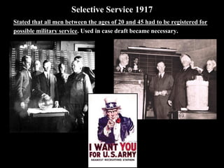 The United States Declares War
The U.S. declared war on Germany April 6, 1917 and began to send troops to
France.
Returned favor to France for her help during the American Revolution.
 