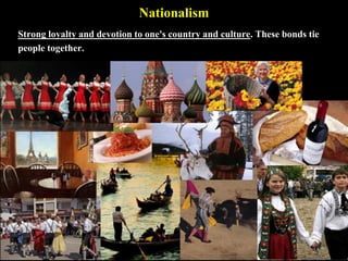 Imperialism
Over the past 300 years several European countries were trying to build up an
empire. However, the right to self-determination, the idea those ethnic groups
(groups with different racial/cultural backgrounds) within an existing country
or colony should want to break away and establish their own country and
government.
Question: What reasons are there to
explain why one country would want
to take over another country?
 