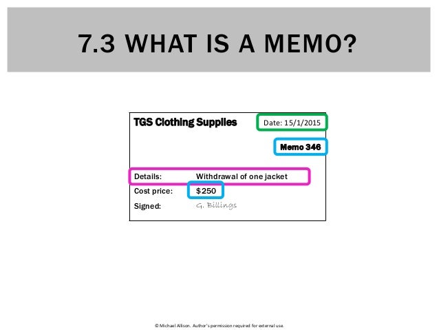 7 3 what is a memo what is a memo
