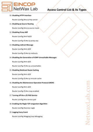 User Control Access Module List Access Control List & its Types | PDF