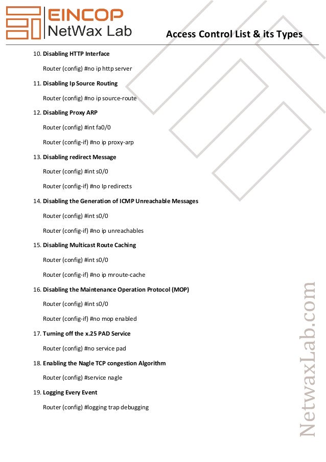Access Control List & its Types