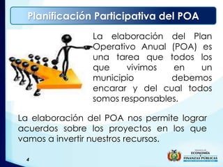 Planificación participativa del Plan Operativo Anual | PPTX