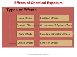 Effects of Chemical Exposure
http://healthsafetyupdates.blogspot.in/
 