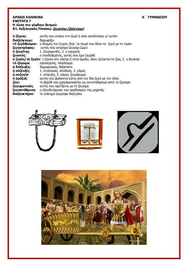 ÎΡΧÎÎÎ ÎÎÎÎÎÎÎÎ ÎÎ ÎÎ¥ÎÎÎΣÎÎÎ¥
ÎÎÎΤÎΤΠ7
ΠλÏÏη ÏοÏ
γÏÏδιοÏ
δεÏμοÏ
Î1. ÎεξιλογικÏÏ Î Î¯Î½Î±ÎºÎ±Ï: ζεÏ
γνÏÏ (ζεÏγνÏ
μι)
ὠζÏγιοÏ: αÏ
Ï...