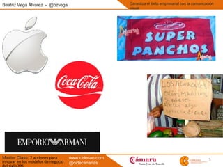 5
Beatriz Vega Álvarez - @bzvega
Master Class: 7 acciones para
innovar en los modelos de negocio
Garantiza el éxito empresarial con la comunicación
visual
www.cidecan.com
@cidecanarias
 
