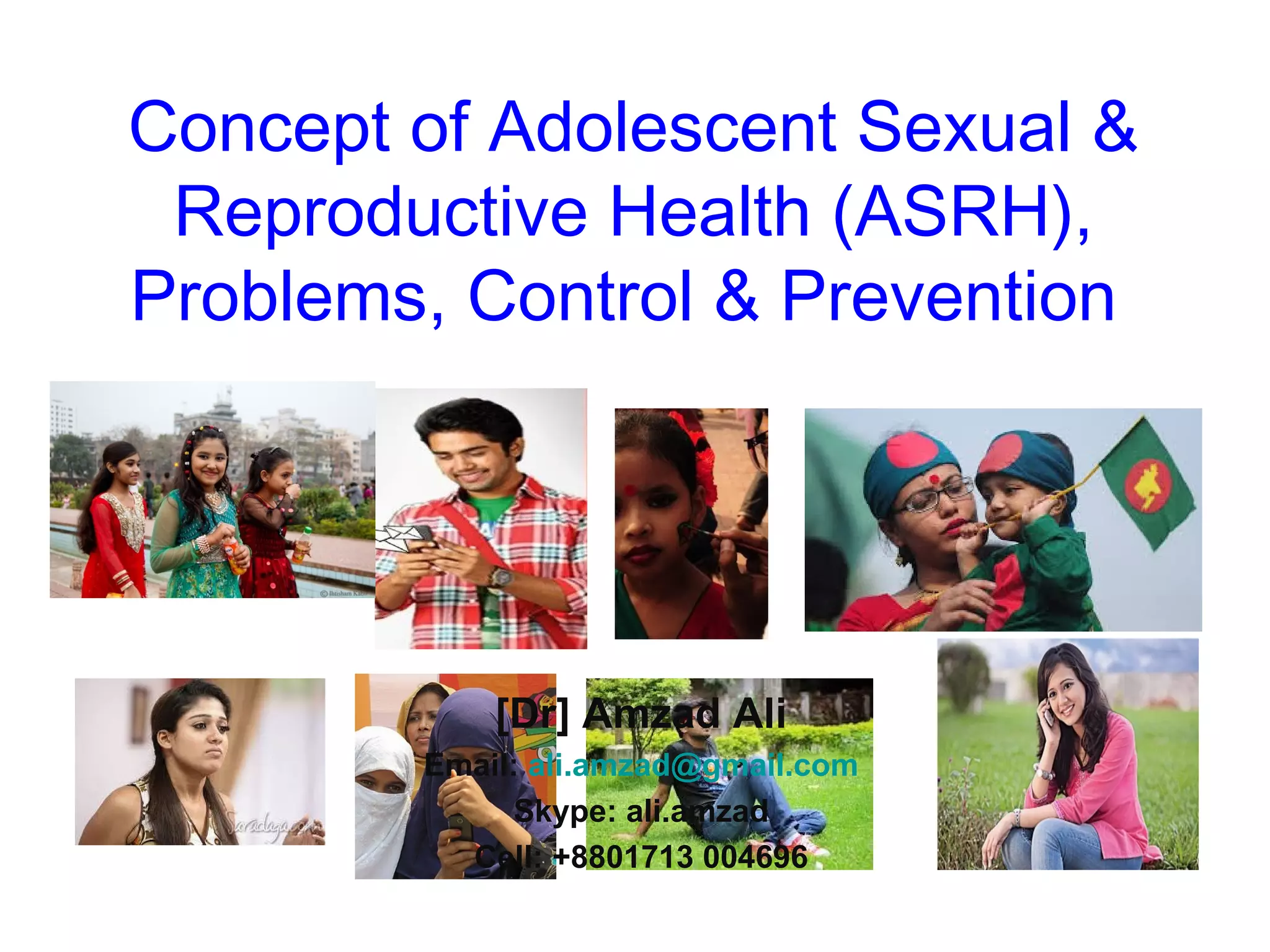 Concept of Adolescent Sexual & Reproductive Health (ASRH), Problems ...