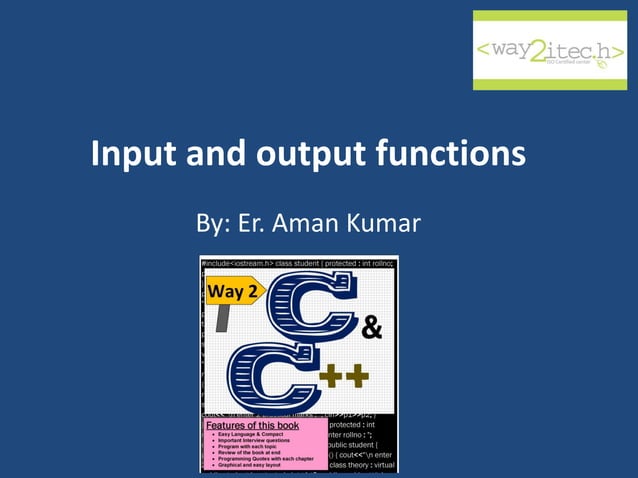 7. input and output functions | PPT