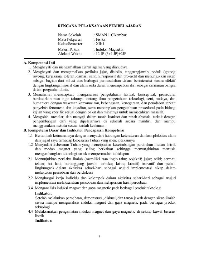7 Sma Kelas Xii Rpp Kd 3 4 4 4 Induksi Magnetik Karlina 1308233