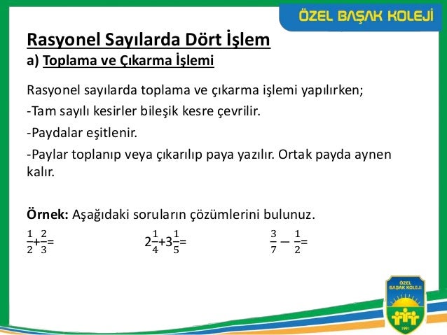 7. Sınıf Matematik Ünite 1 Tam Sayılar