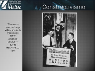 'El arte está
muerto - Larga
vida al arte de la
máquina de
Tatlin'
GEORGE
GROSZ y
JOHN
HEARTFIELD
1920
 