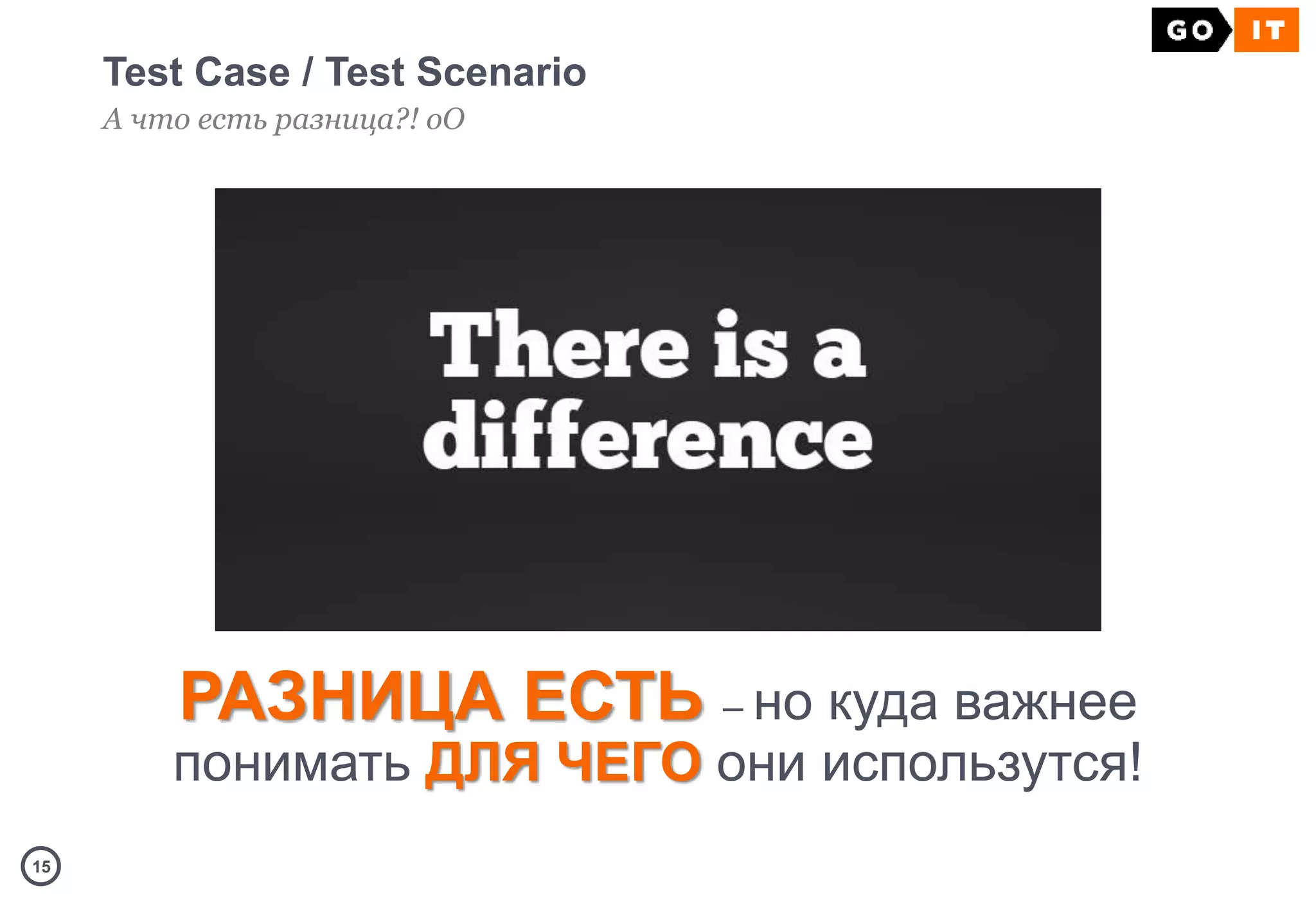 1515
Test Case / Test Scenario
А что есть разница?! оО
РАЗНИЦА ЕСТЬ – но куда важнее
понимать ДЛЯ ЧЕГО они использутся!
 
