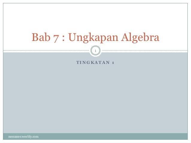 Bab 7: Ungkapan Algebra