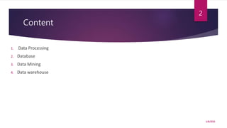 Data Processing and Database | PPT