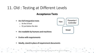 11. Old : Testing at Different Levels
26PST 32220 - Current Topics In Computer Technology (Lecturer : Mr. Rohana K Amarakoon)
 