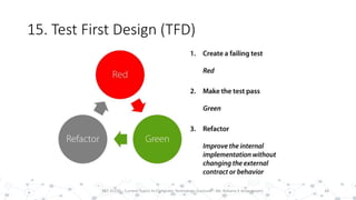 15. Test First Design (TFD)
34PST 32220 - Current Topics In Computer Technology (Lecturer : Mr. Rohana K Amarakoon)
 