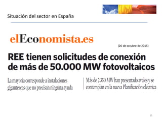 Situación	
  del	
  sector	
  en	
  España
11
(26	
  de	
  octubre	
  de	
  2015)
 