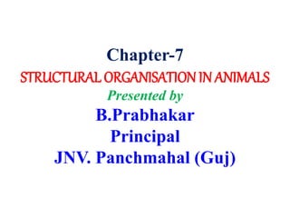 Chapter-7
STRUCTURAL ORGANISATION IN ANIMALS
Presented by
B.Prabhakar
Principal
JNV. Panchmahal (Guj)
 