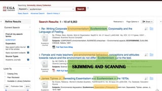 SKIMMING AND SCANNING
 