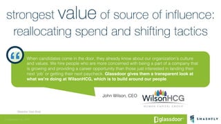 © Glassdoor, Inc. 2016
“ When candidates come in the door, they already know about our organization’s culture
and values. ...