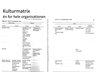 Kulturmatrix
én for hele organisationen
 