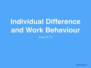 Individual and work behaviour | PDF