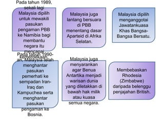 Penglibatan malaysia dalam pbb