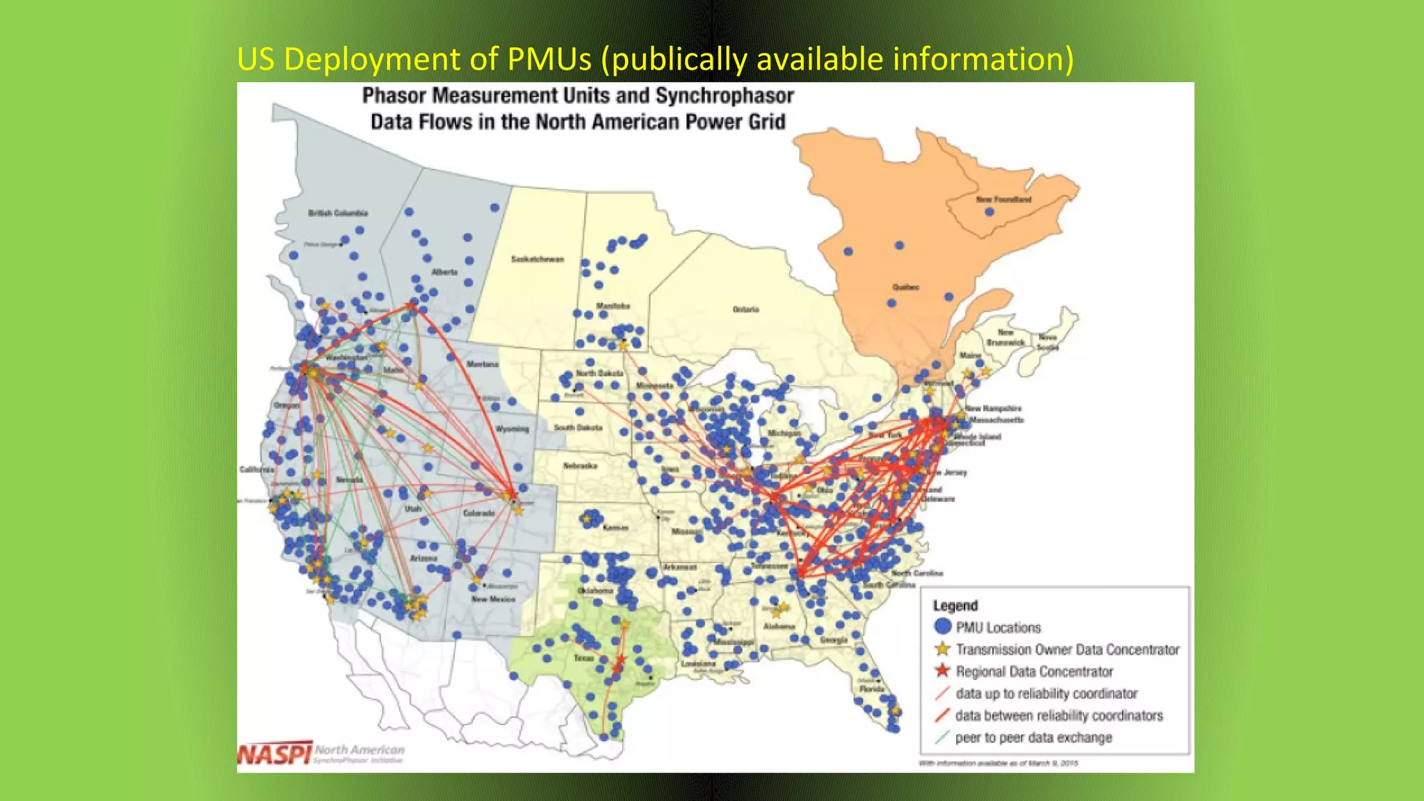 US Deployment of PMUs (publically available information)
 