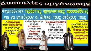 Ο
ήταν
σ’ έναν ευρύ
γεωγραφικό
χώρο.
Ανάγκη δράσης με
απόλυτη
.
Κίνδυνος από
-
ευρωπαϊκές
.
Ελλήνων που
είχαν δει
προγενέστερα
επαναστατικά
κινήματα να
αποτυγχάνουν.
Ανάγκη
κινητοποίησης
ανθρώπων με
.
 