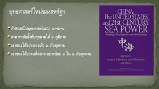 กาหนดเป็นยุทธศาสตร์แบบ ๔-๒-๑
สามารถยับยั้งภัยคุกคามได้ ๔ ภูมิภาค
เอาชนะได้อย่างรวดเร็ว ๒ ภัยคุกคาม
เอาชนะได้อย่างเด็ดขาด อย่างน้อย ๑ ใน ๒ ภัยคุกคาม
 