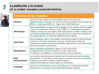 7. la población y la ciudad