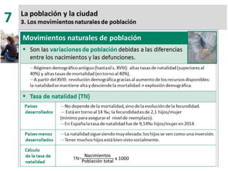 7. la población y la ciudad