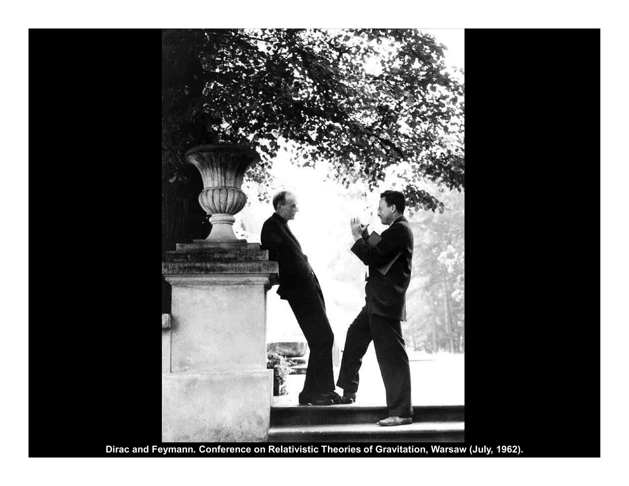 Dirac and Feymann. Conference on Relativistic Theories of Gravitation, Warsaw (July, 1962).
 