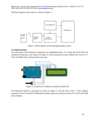 DESIGN AND IMPLEMENTATION OF A WIRELESS MESSAGE DISPLAY SYSTEM | PDF