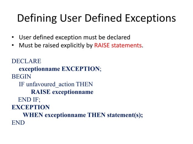 7. exceptions handling in pl | PPT