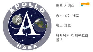 배포 서비스
중단 없는 배포
헬스 체크
버저닝된 아티팩트와
롤백
 