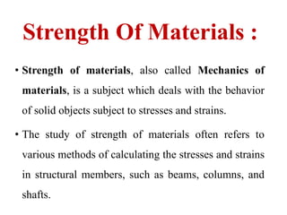 Strength of Materials | PPT