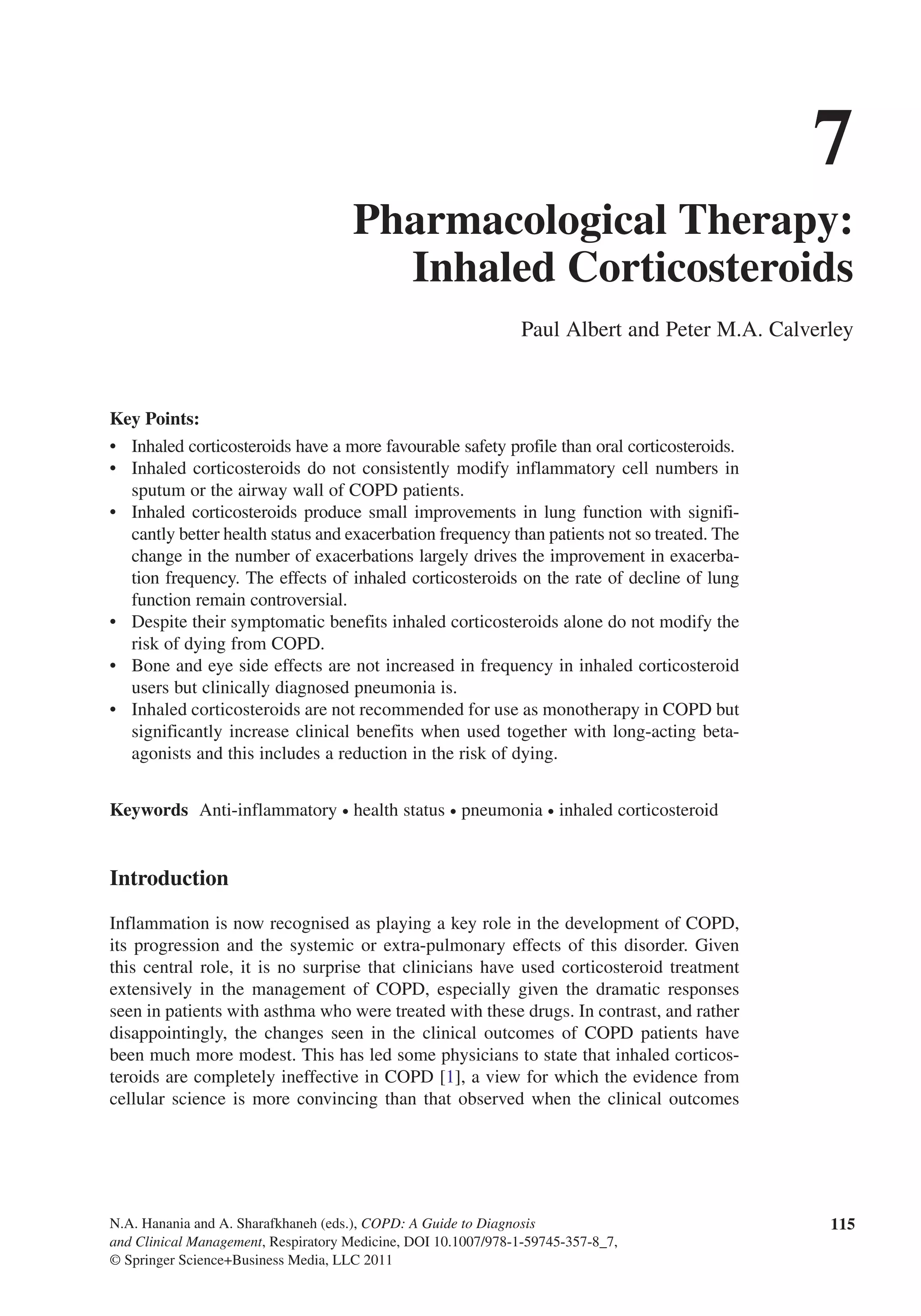PHARMACOLOGICAL THERAPY: INHALED CORTICOSTEROID _ COPD 7 | PDF