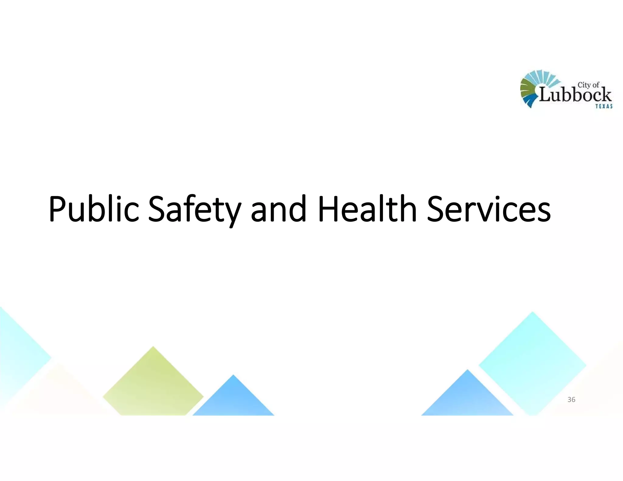 Public Safety and Health Services
36
 